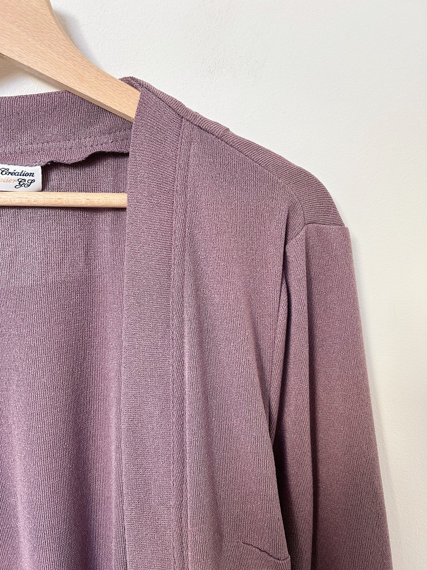 Cardigan sans boutons mauve vintage Taille 38