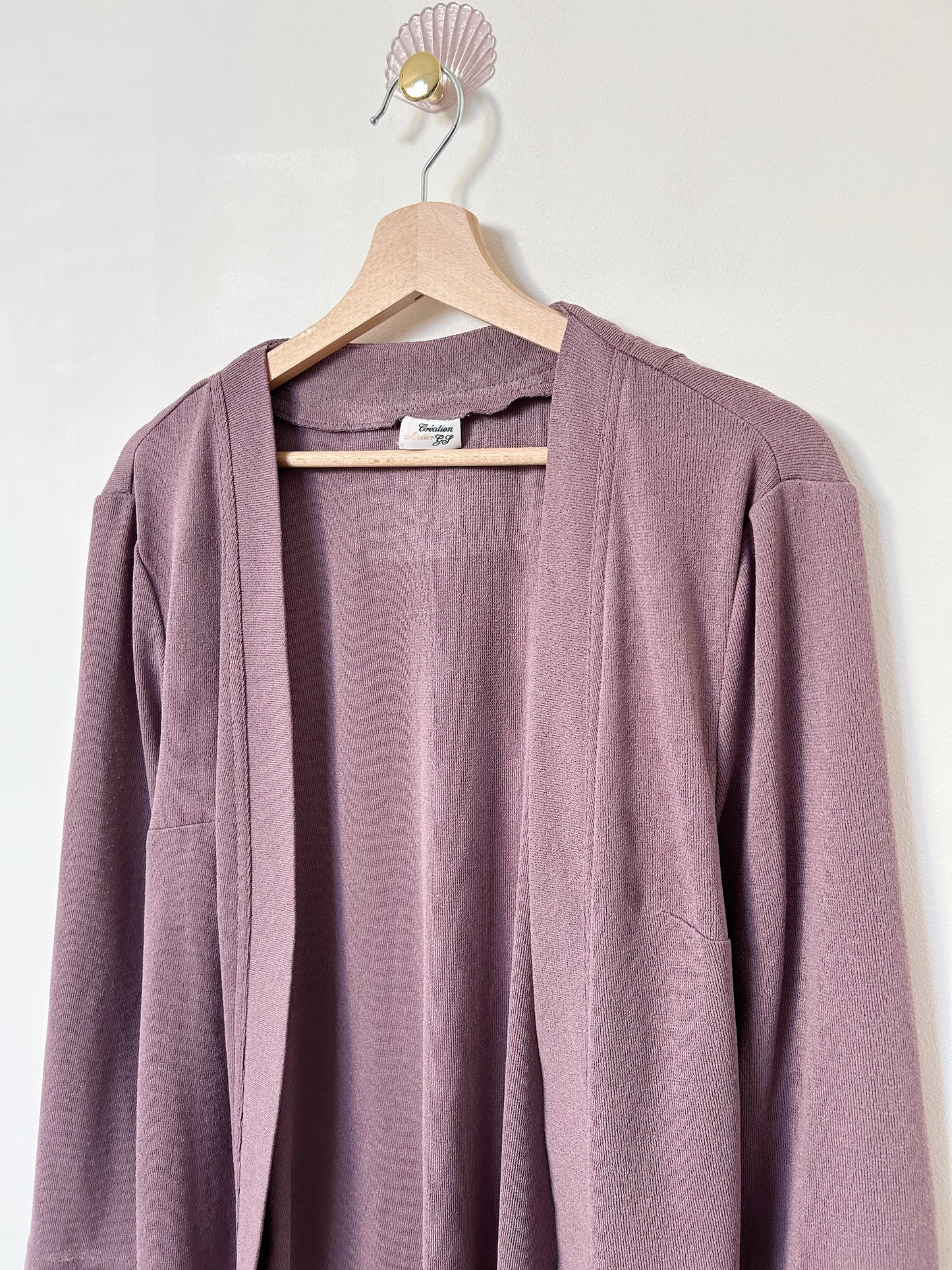 Cardigan sans boutons mauve vintage Taille 38