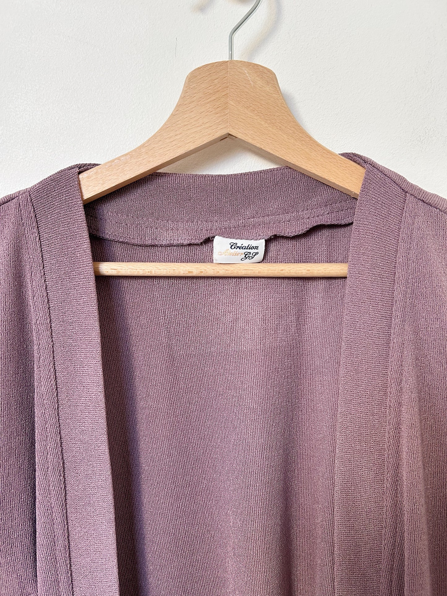 Cardigan sans boutons mauve vintage Taille 38