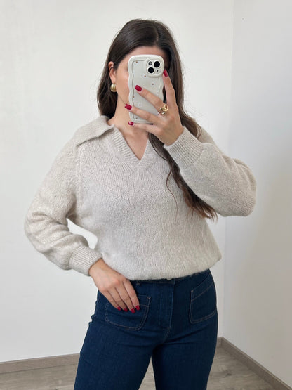 Baby alpaca polo sweater