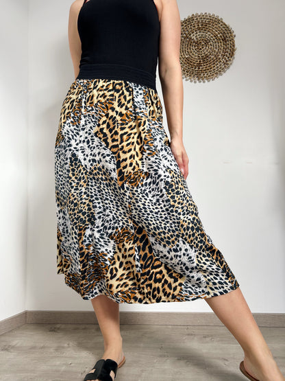 80s Animal Print Skirt Size 36/38