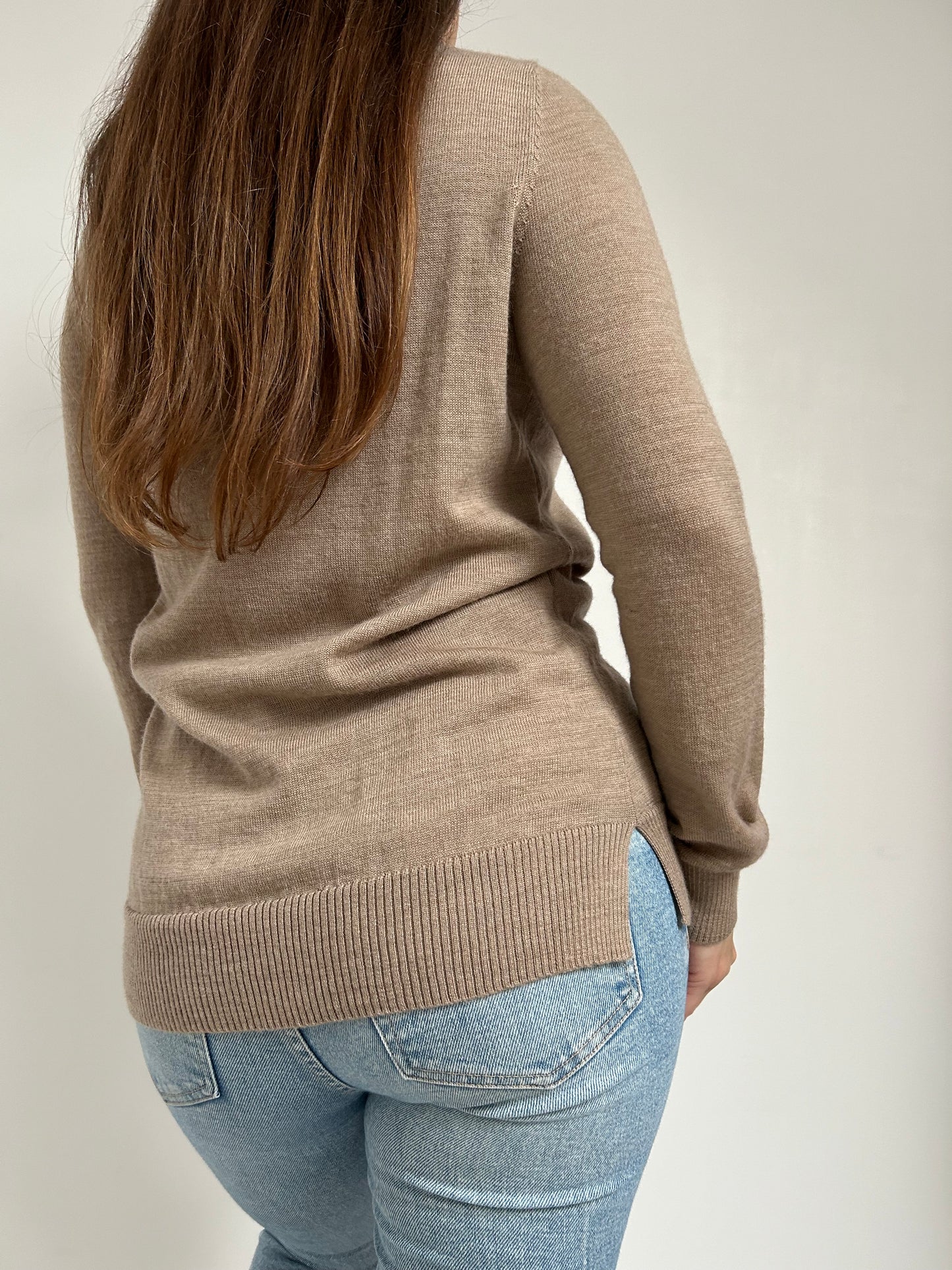 Pull col roulé beige 80s Taille 36