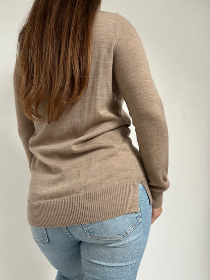 Pull col roulé beige 80s Taille 36