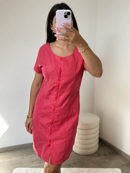 Robe en lin corail 90s Taille 38