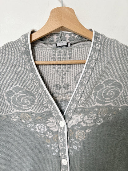 Cardigan gris à motifs vintage Taille 44