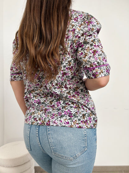 Blouse à fleurs vintage Taille 38