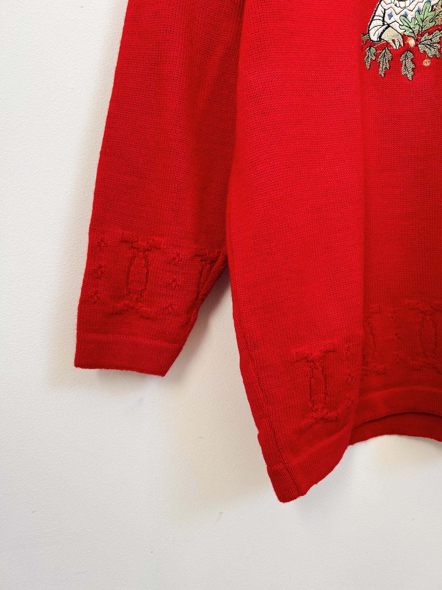 Pull rouge oversize brodé 90s Taille 38/40