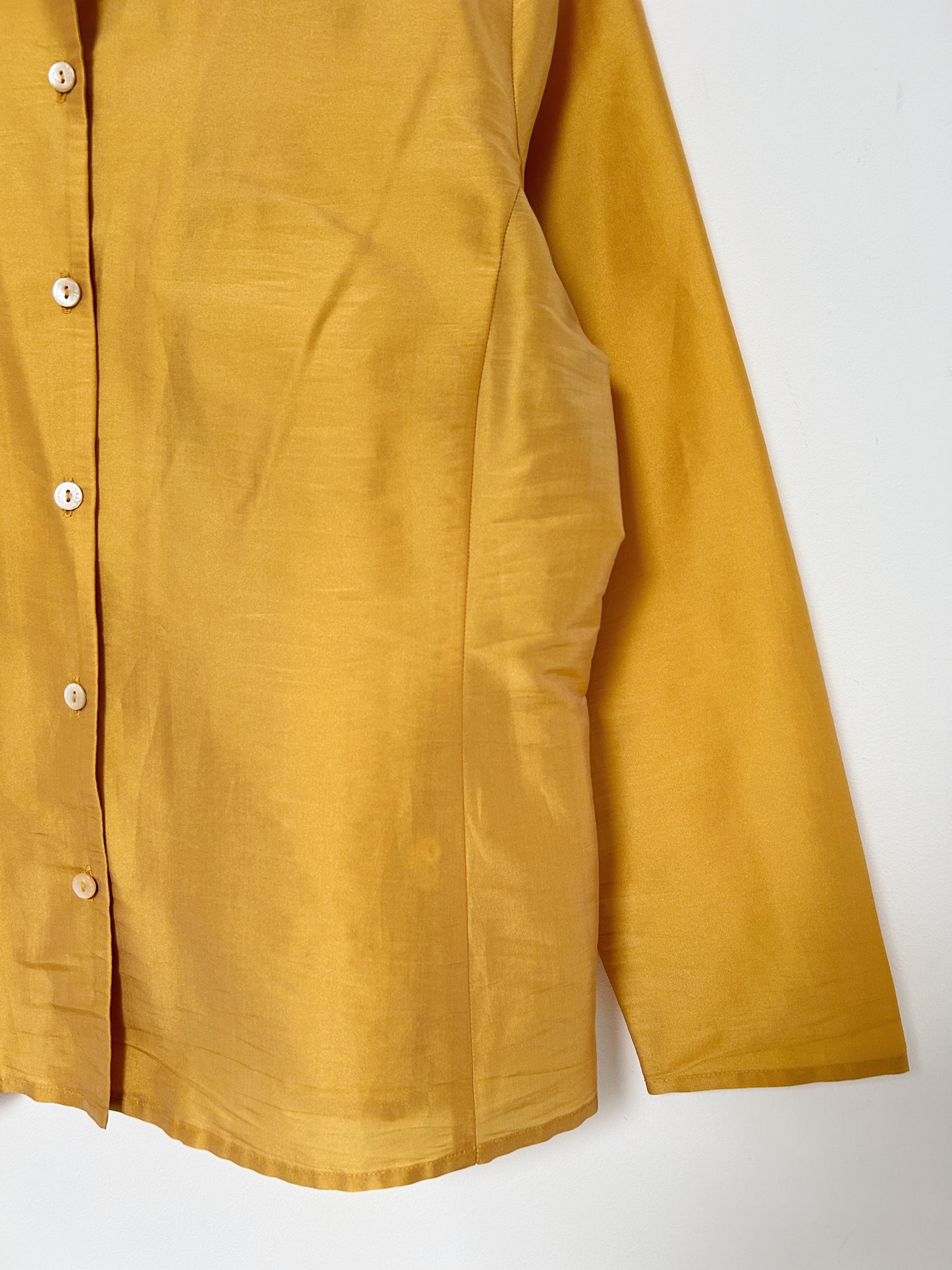 90s Metallic Yellow Shirt Size 36/38