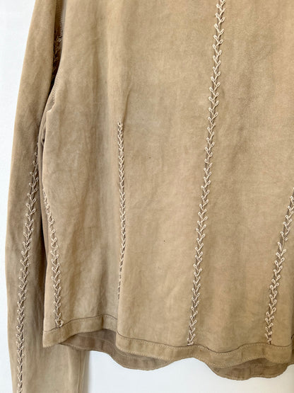 Veste en daim beige clair 70s Taille 40/42