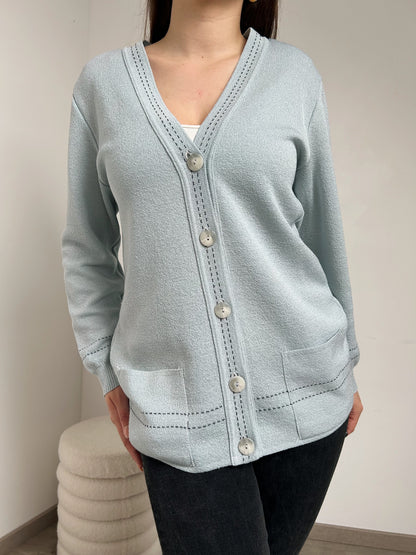 Cardigan bleu ciel 80s Taille 38