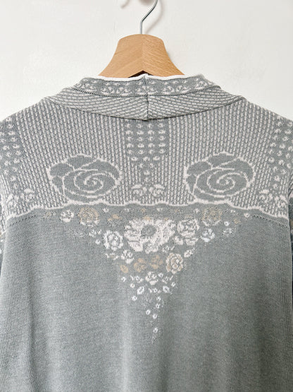 Cardigan gris à motifs vintage Taille 44