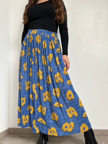 Jupe à motifs tournesols 90s Taille 40/42