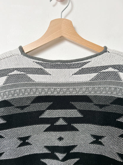 Cardigan à motifs gris et noir vintage Taille 38