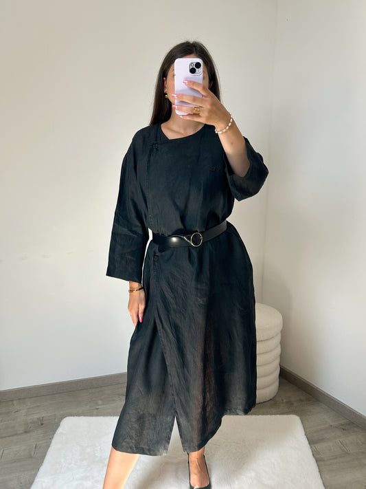 Longue robe en lin oversize asymétrique vintage Taille 38/40