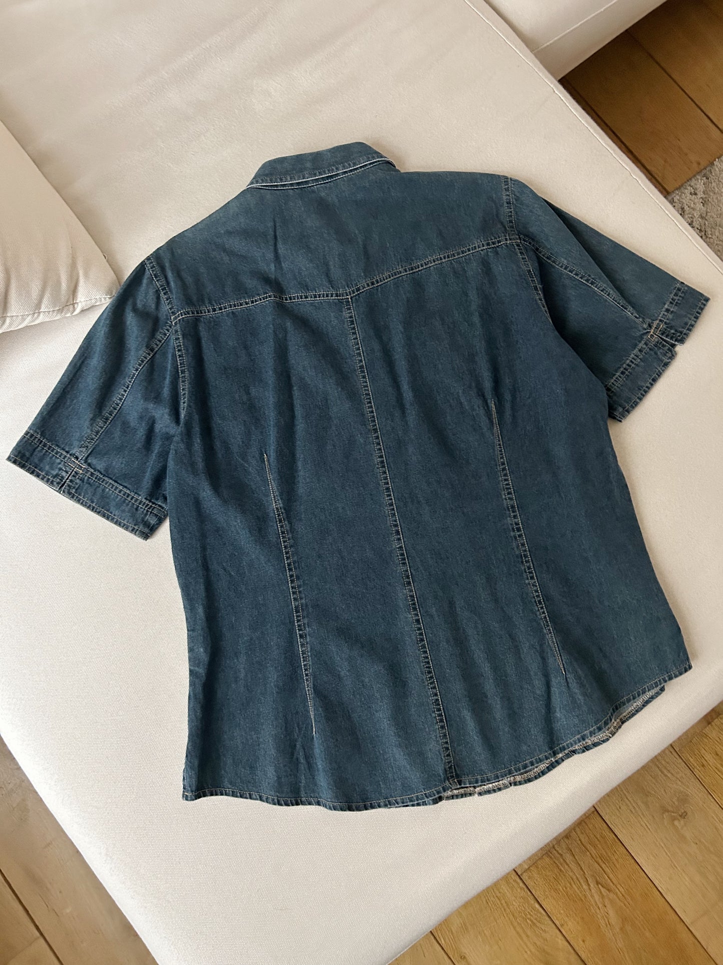 Chemise en jean manches courtes 90s Taille 38