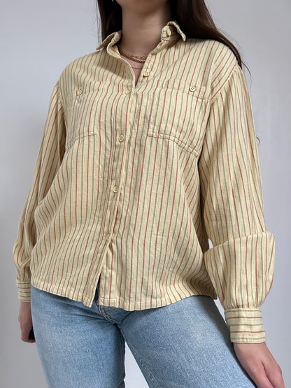 Chemise oversize jaune lignée 90s Taille 38/40