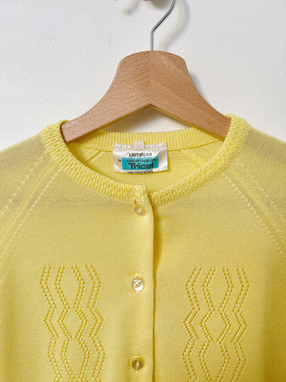 Cardigan jaune col rond vintage Taille 36/38