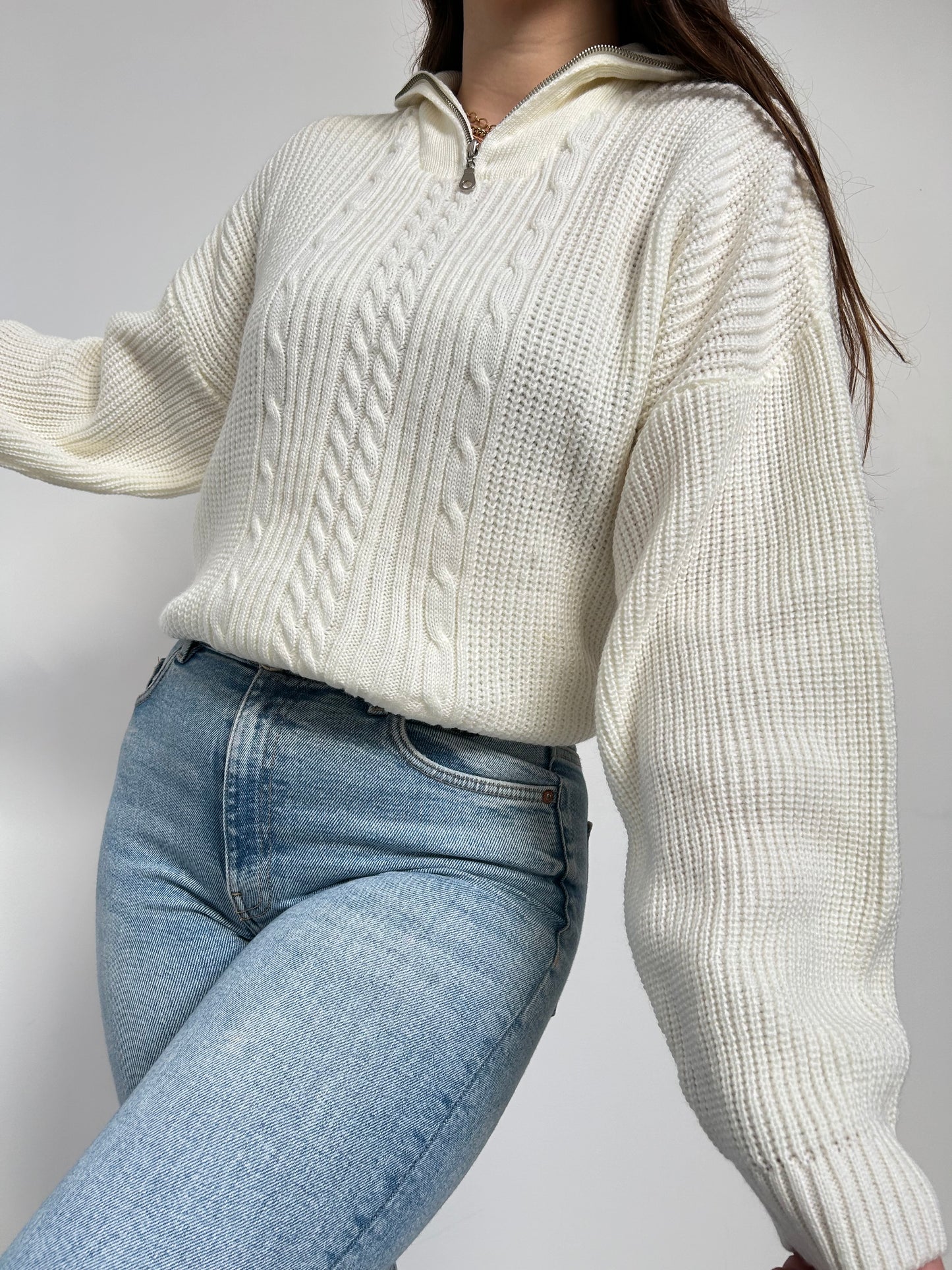 Pull en maille zippé 90s Taille 38/40