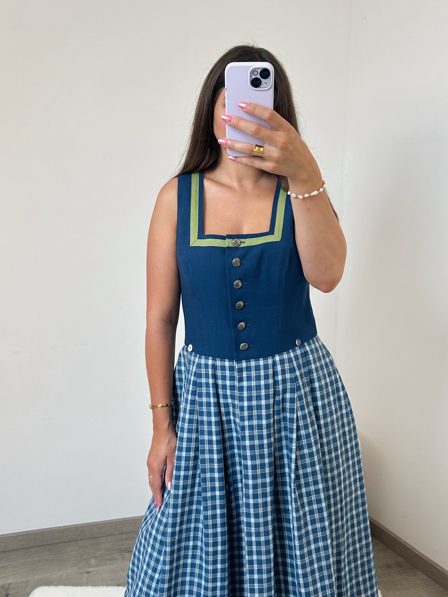 Robe autrichienne à carreaux vintage Taille 36