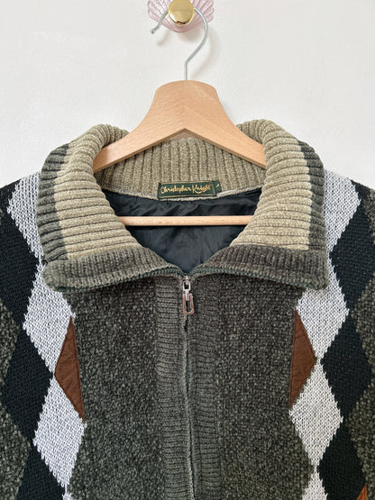 Gilet zippé à motifs en velours 90s Taille 42