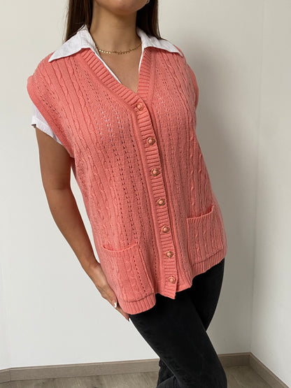 Pale pink vest 80s Size L/XL