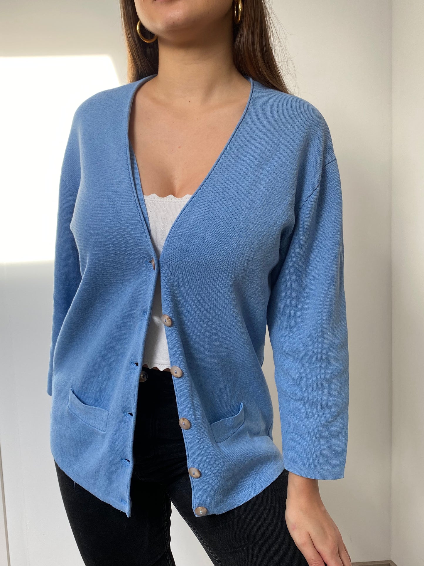 Cardigan bleu clair 80s Taille 38