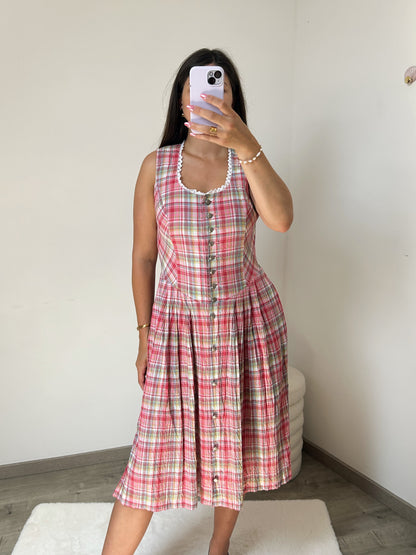 Robe autrichienne à carreaux vintage Taille 38