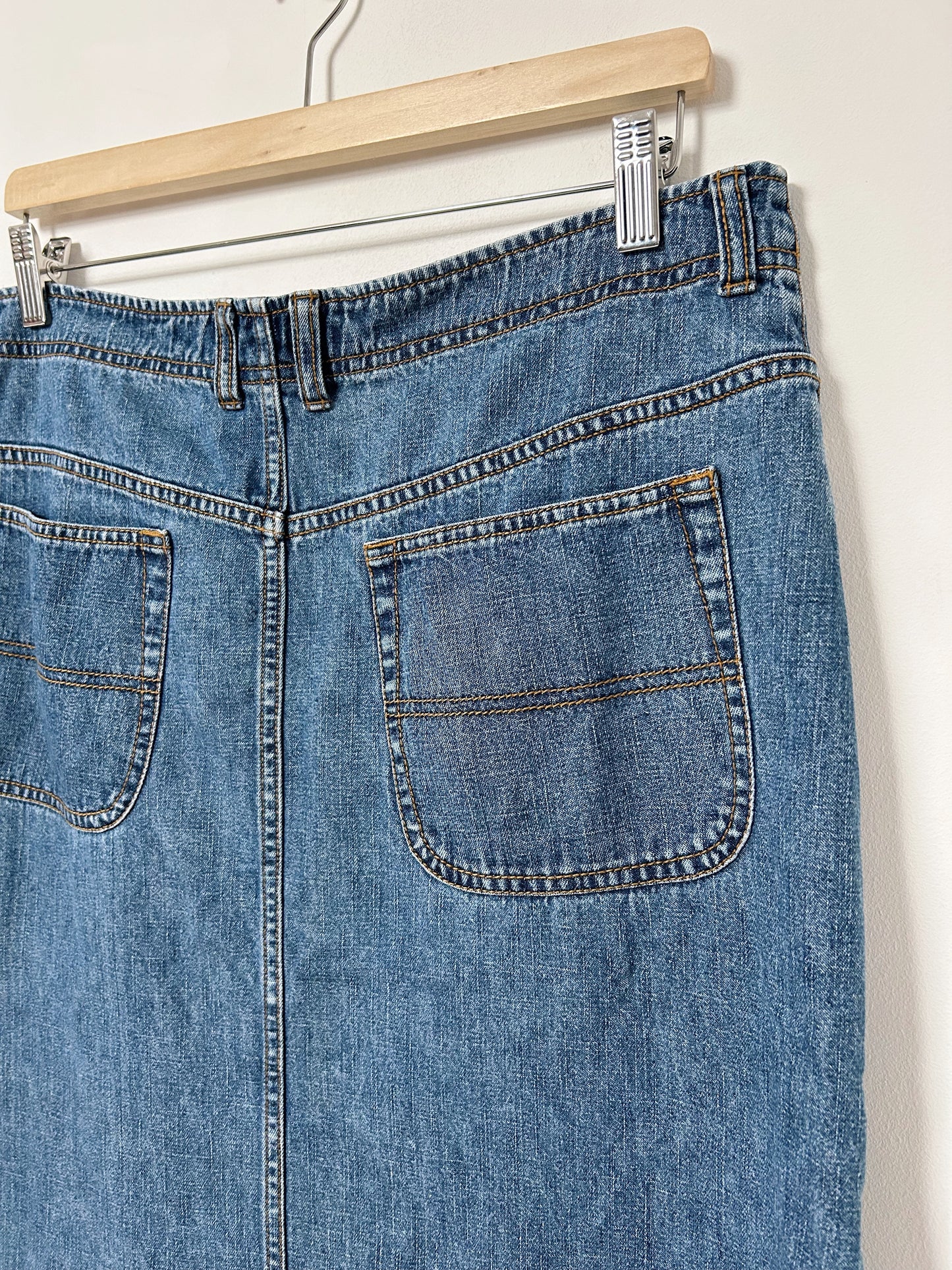 Longue jupe en jean avec fentes sur les côtés 90s Taille 42/44