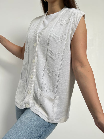 Gilet sans manches blanc 80s Taille 38/40