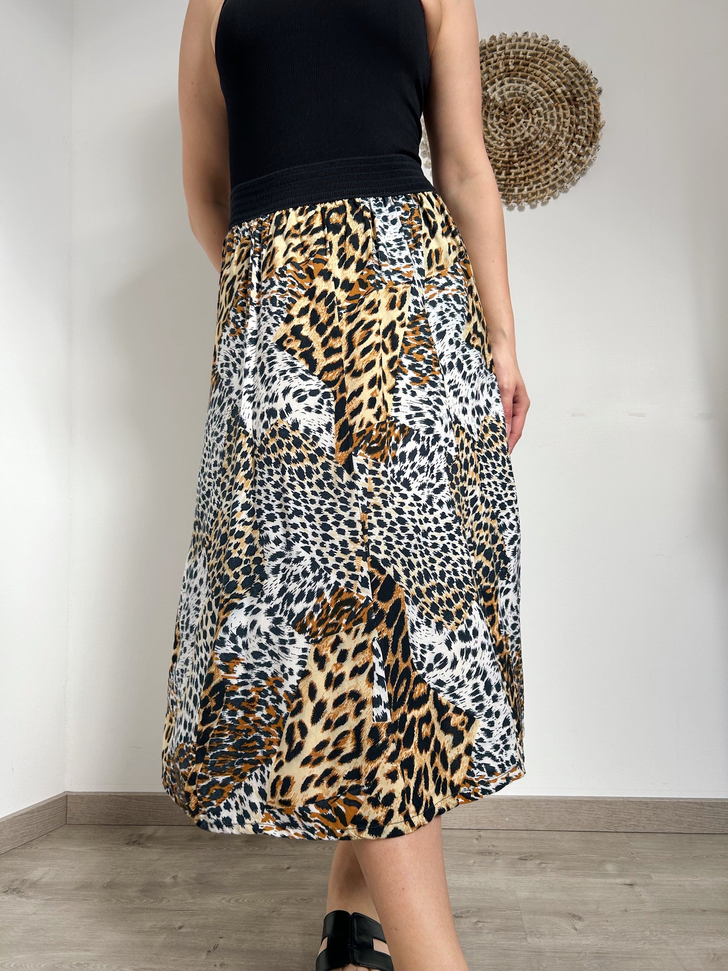 80s Animal Print Skirt Size 36/38