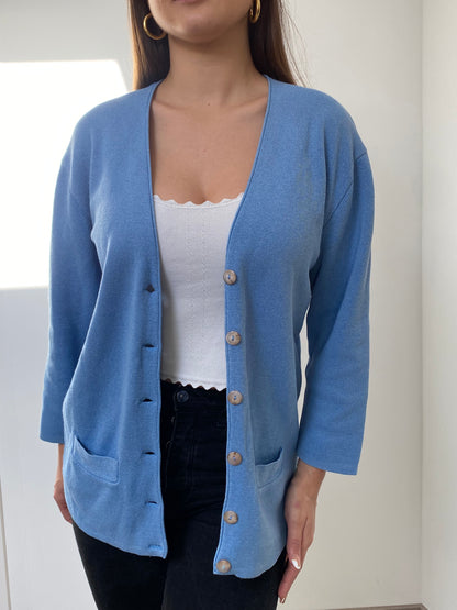 Cardigan bleu clair 80s Taille 38