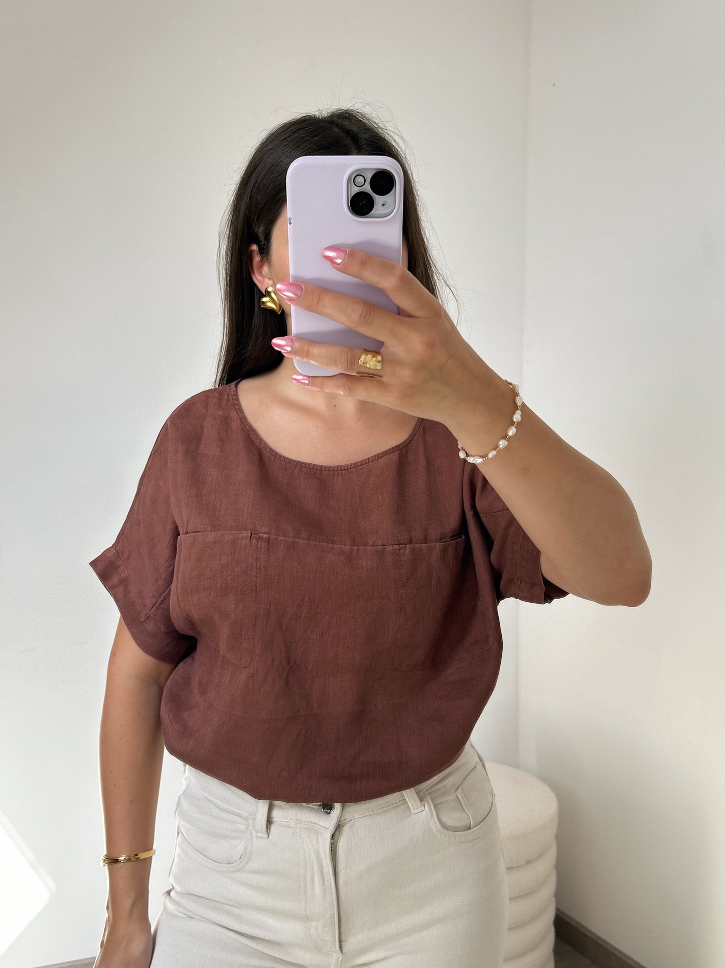 Oversized linen t-shirt Size 36