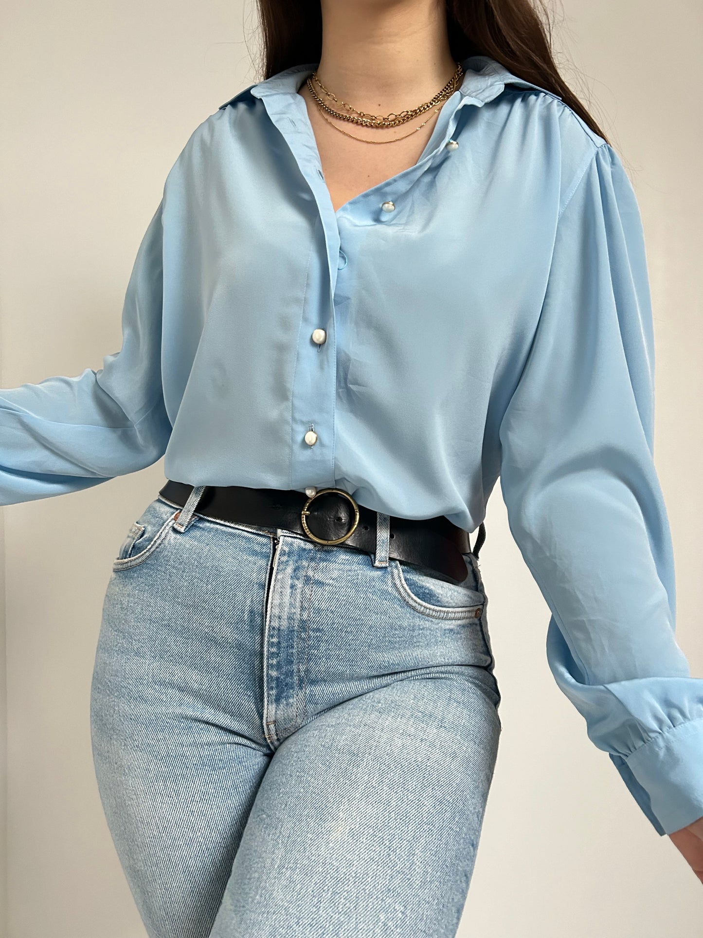 Chemise oversize bleu ciel 90s Taille 40/42