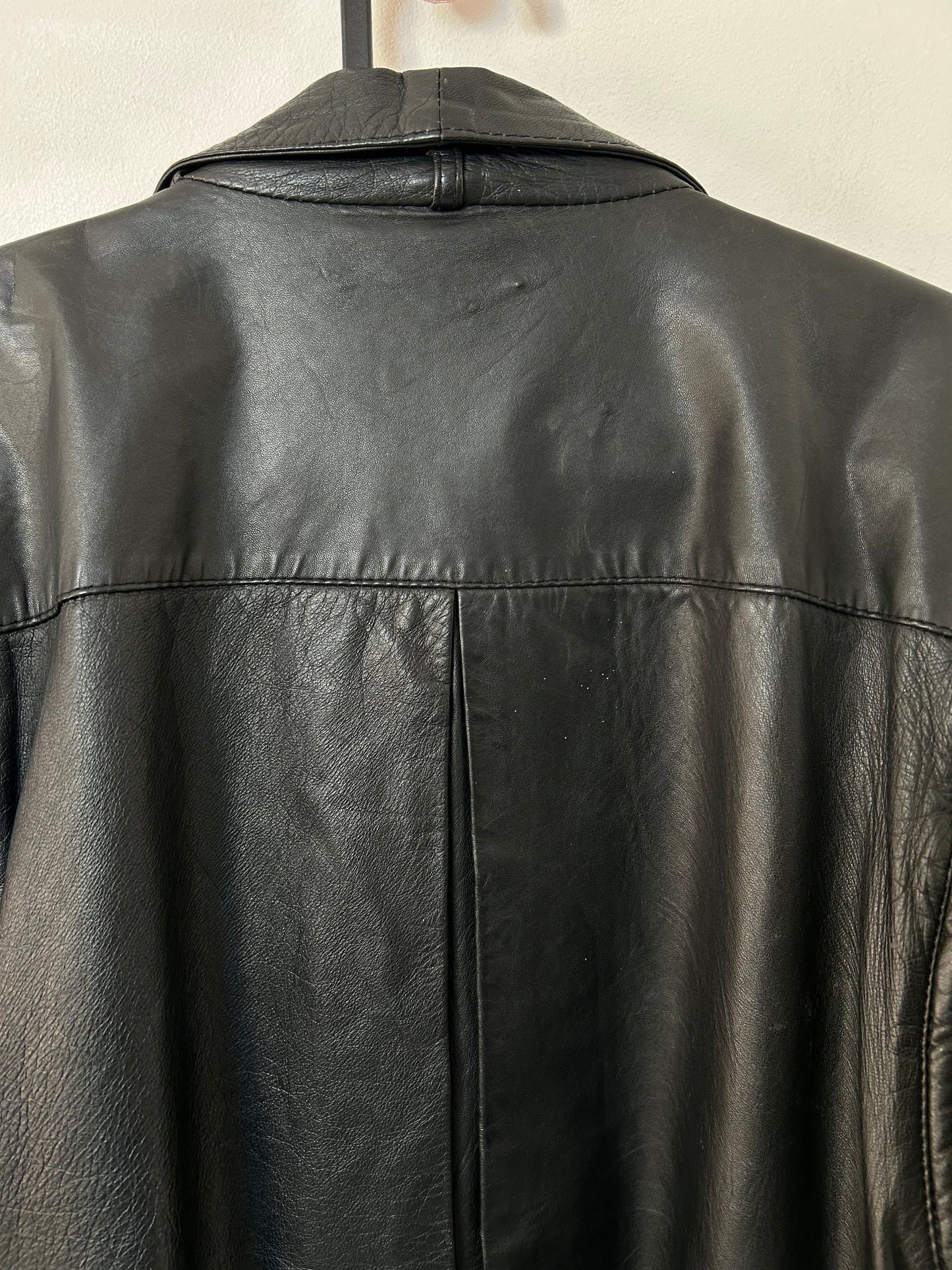 Veste en cuir noir 80s Taille 38