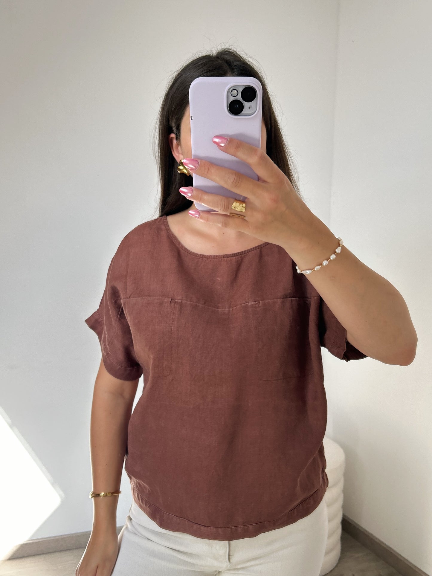 Oversized linen t-shirt Size 36