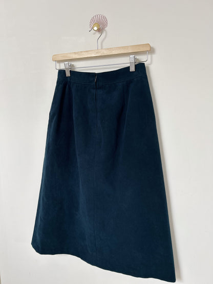 Jupe en daim bleu marine 70s Taille 34