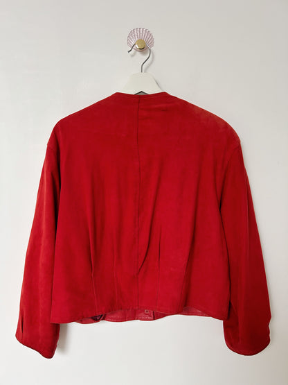 Veste courte en daim rouge 70s Taille 38/40