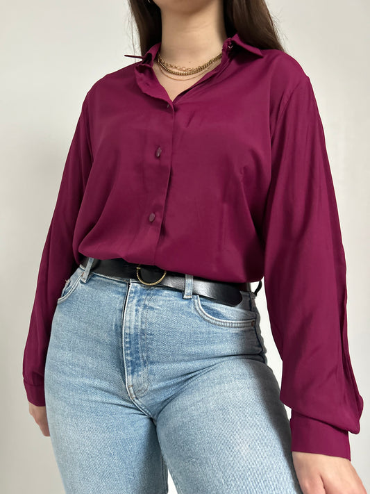 Chemise oversize bordeaux 90s Taille 40