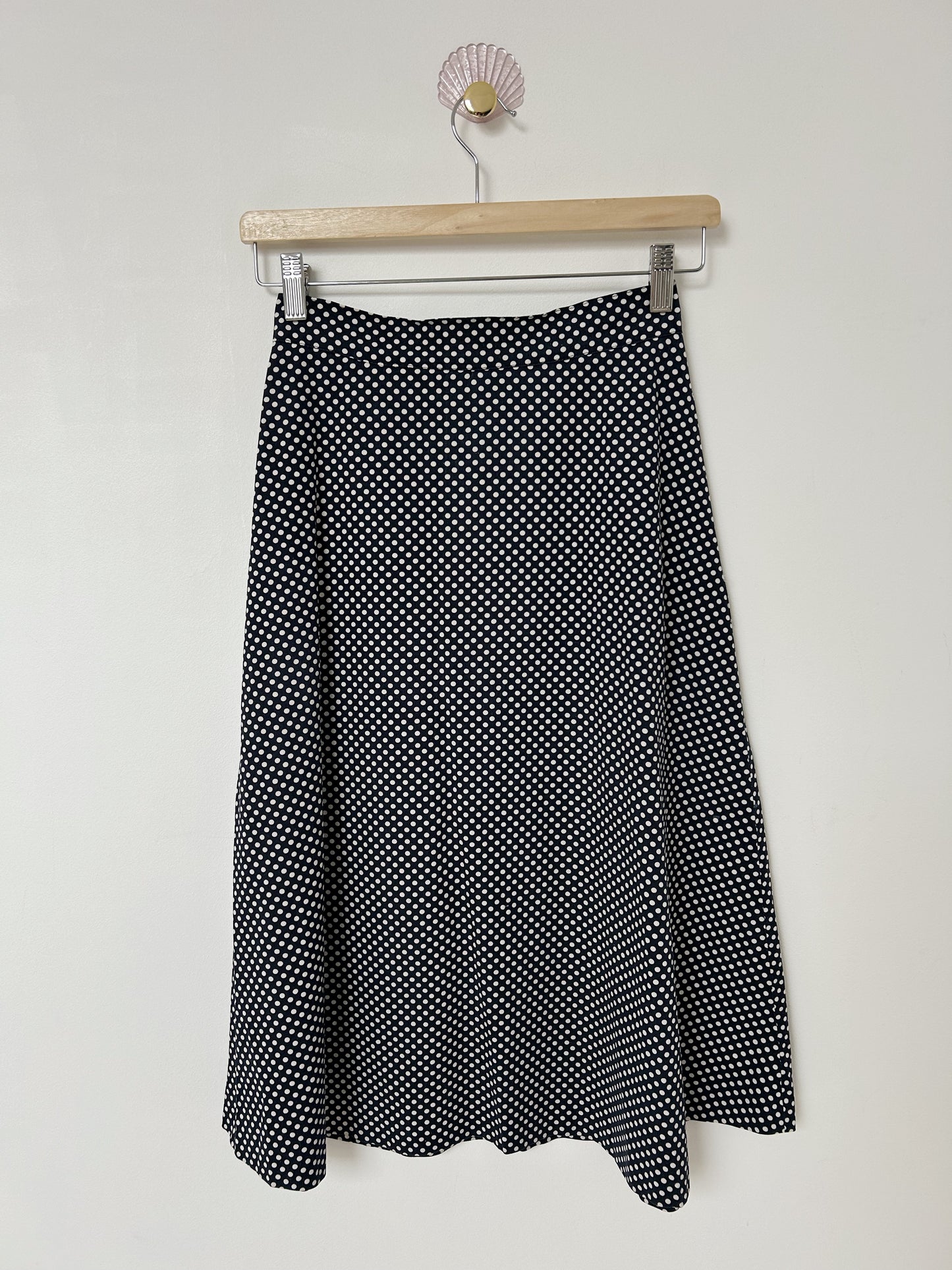 70s Polka Dot Trapeze Skirt Size 34