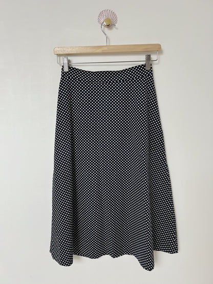 70s Polka Dot Trapeze Skirt Size 34