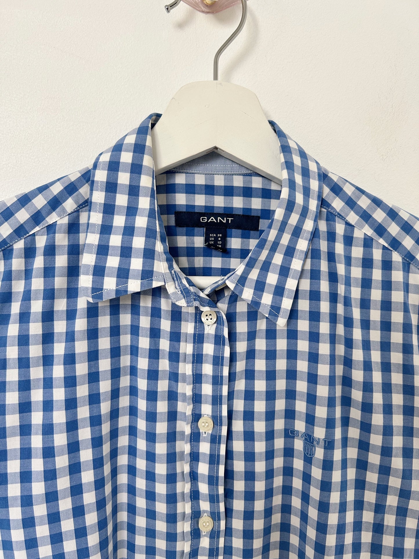 Chemise à motif Vichy bleu vintage Taille 36