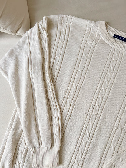 Pull oversize torsadé blanc 90s Taille 42