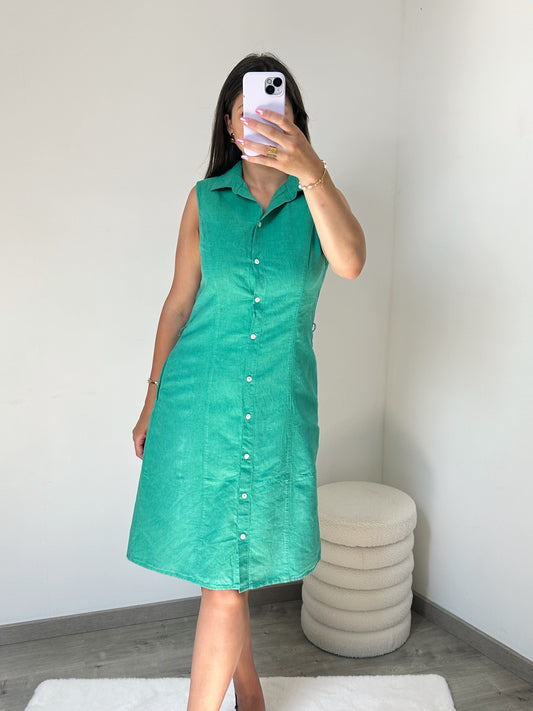 Robe boutonnée en lin 90s Taille 38