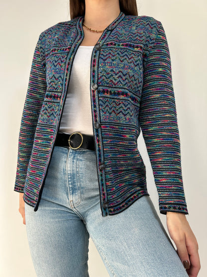 Gilet à motifs multicolores vintage Taille 36