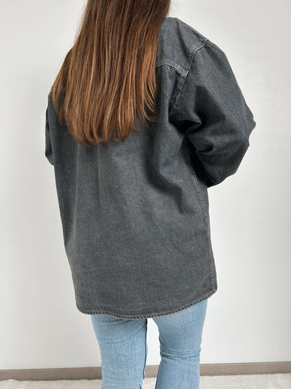 Chemise oversize en jean gris 90s Taille 38 à 42