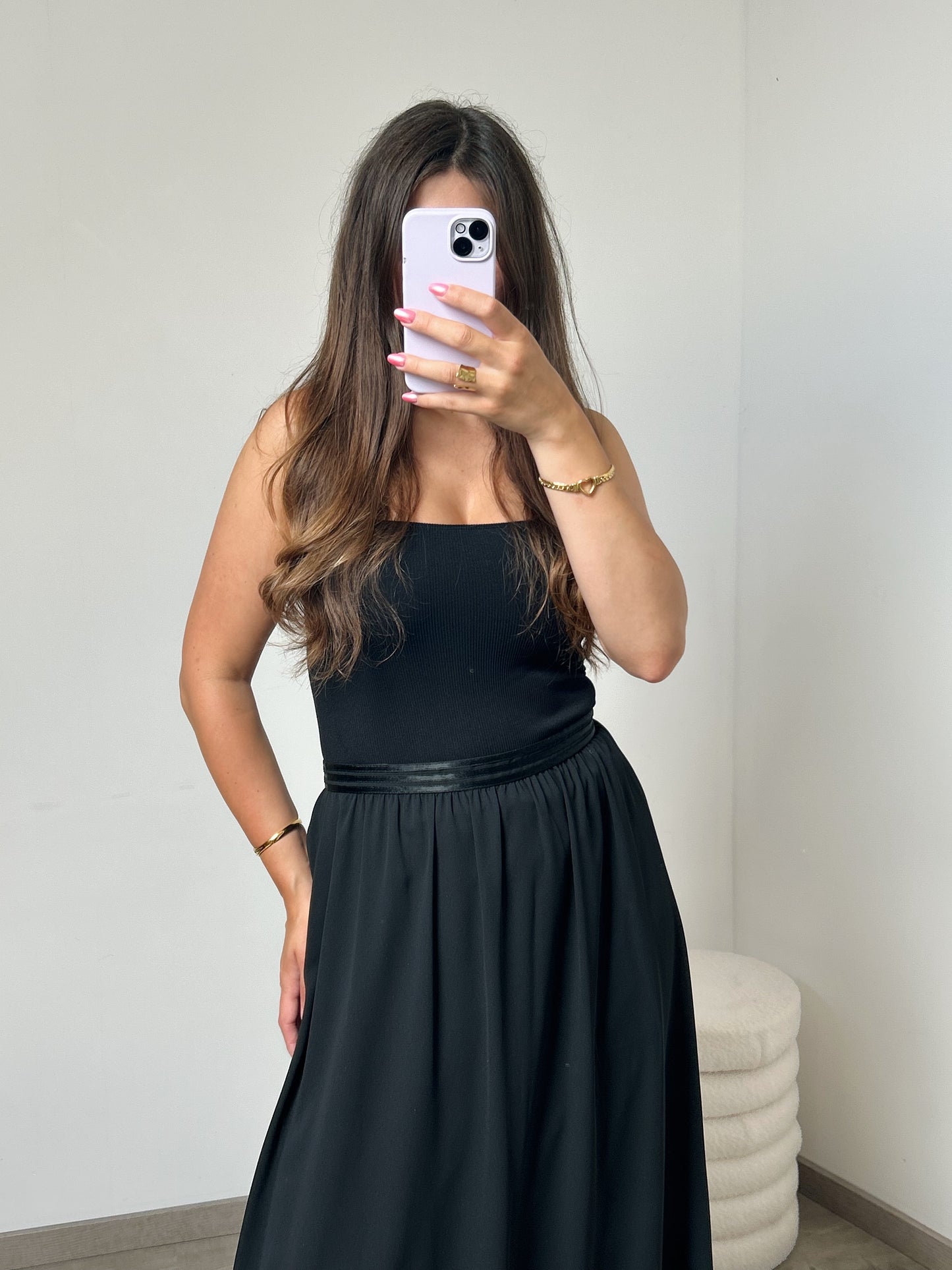 Longue jupe noire 70s Taille 38