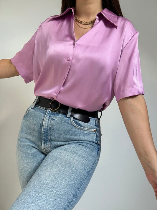 Chemise Lila satinée 90s Taille 38 à 42