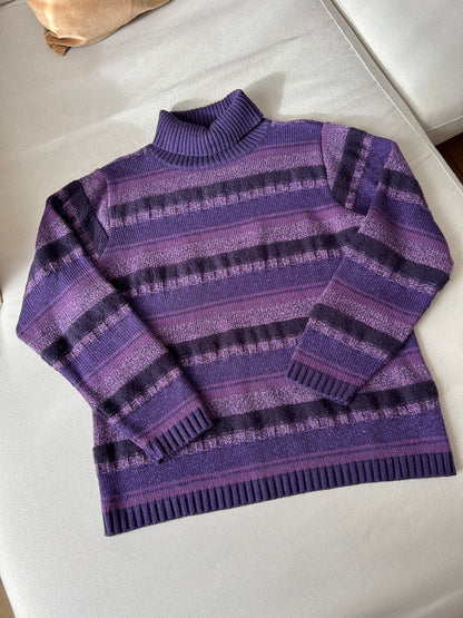 Pull oversize col roulé violet 90s Taille 38