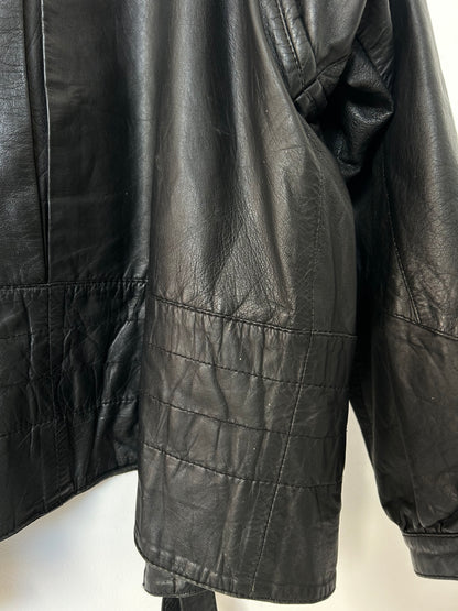 Veste en cuir noir 80s Taille 38