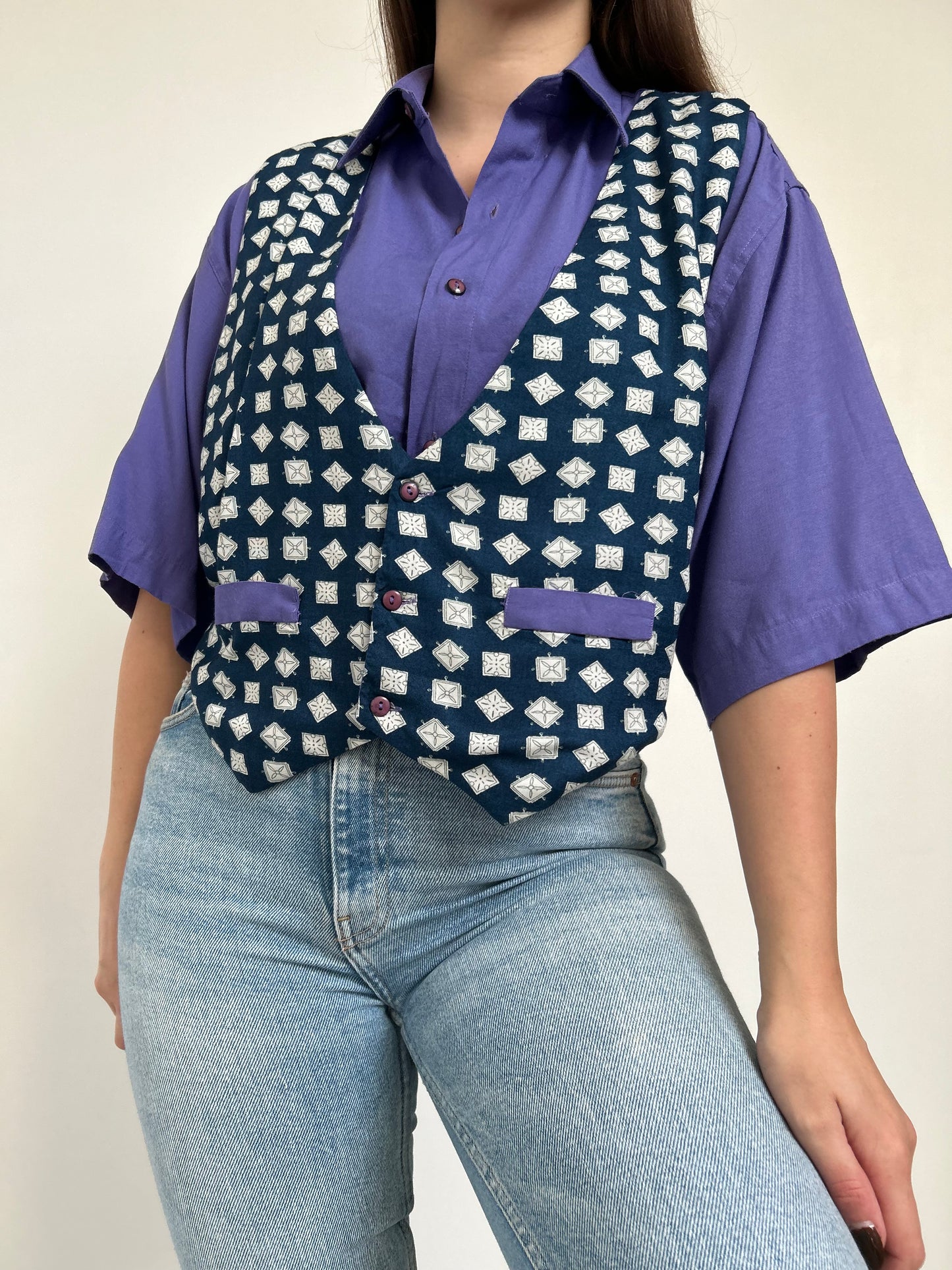 Chemise oversize avec son gilet 90s Taille 38/40